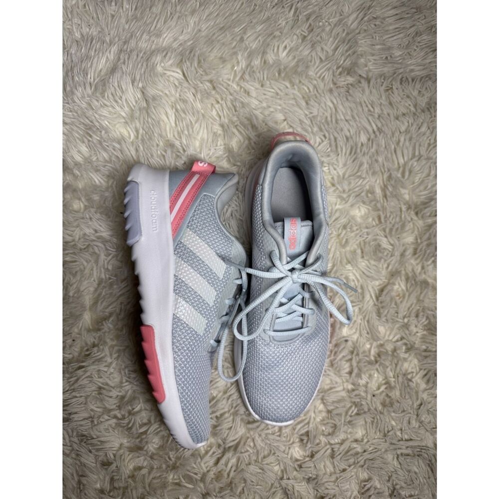 adidas Women’s Light Gray & Pink Athletic Sneakers